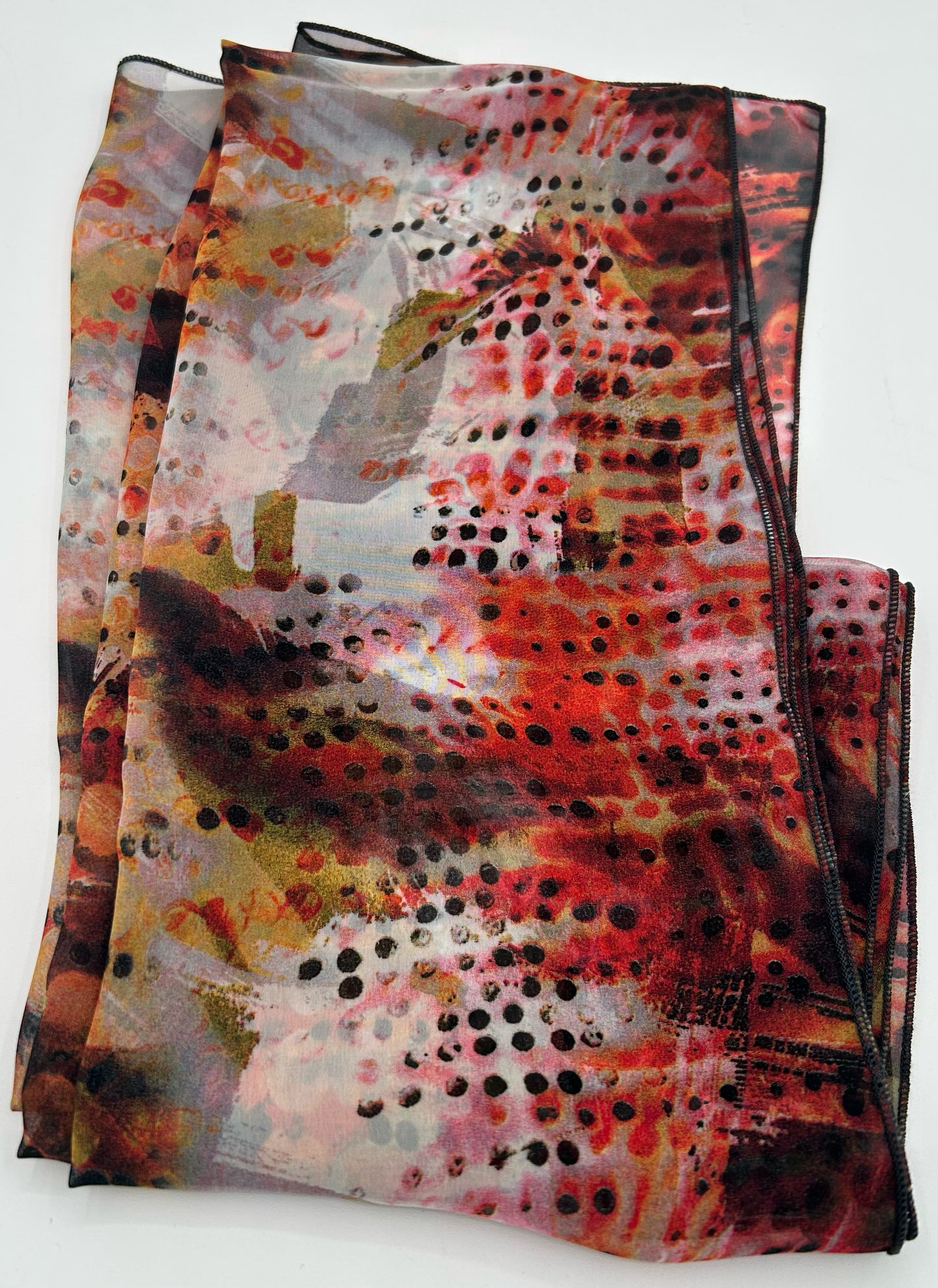 Red, Black, & White Scarf