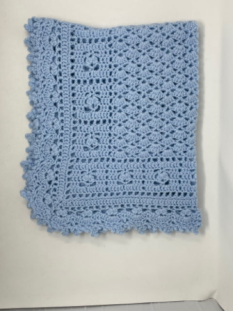 Baby Blue Acrylic Crochet Blanket