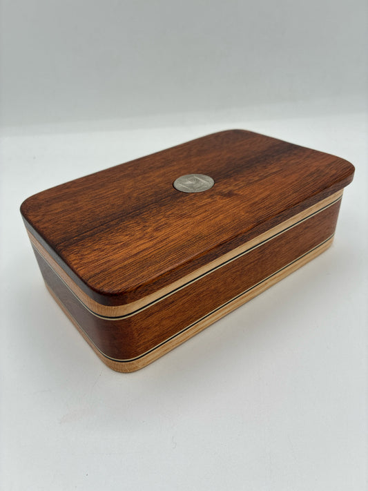 Mahogany Box with Israeli Coin