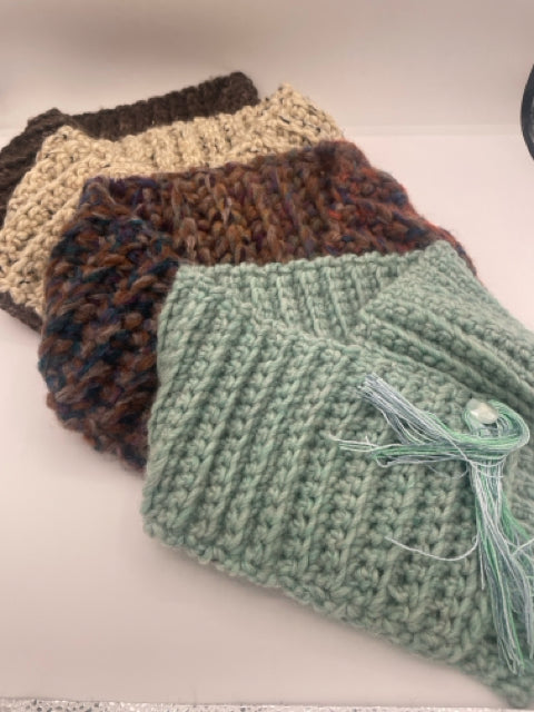 Wool Blend Crochet V-Neck Cowls