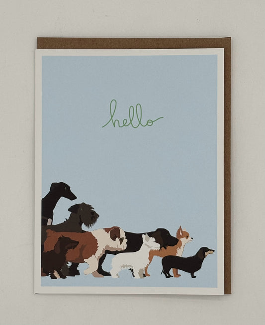 Hello Dogwalk Blank Card