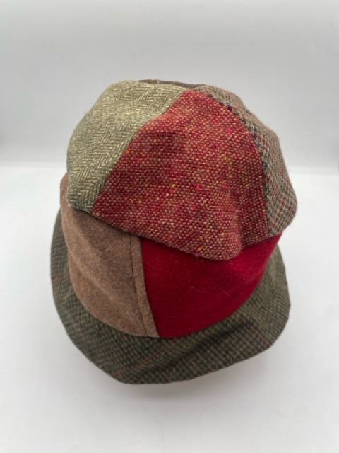 Brown Wool Mixed Patchwork Hat