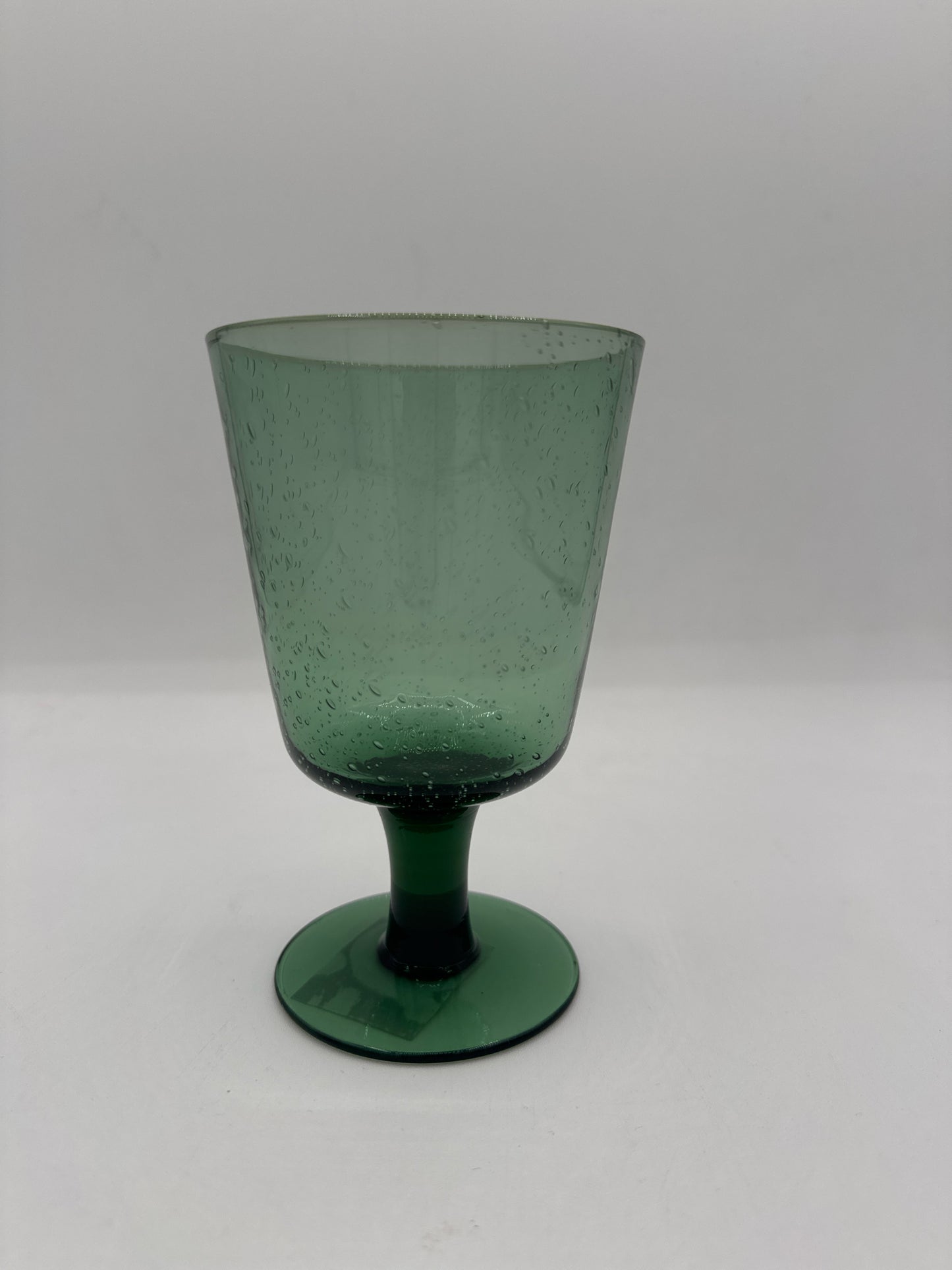 Handblown Wine Glass in Jade Green
