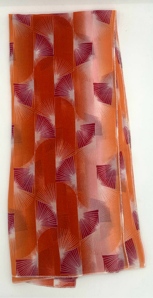 Orange, Red, & White Fans Poly Scarf