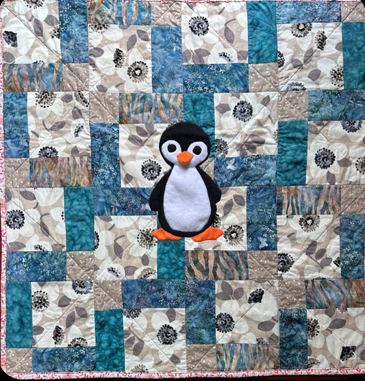 Reversible  Baby Quilt with Penquin