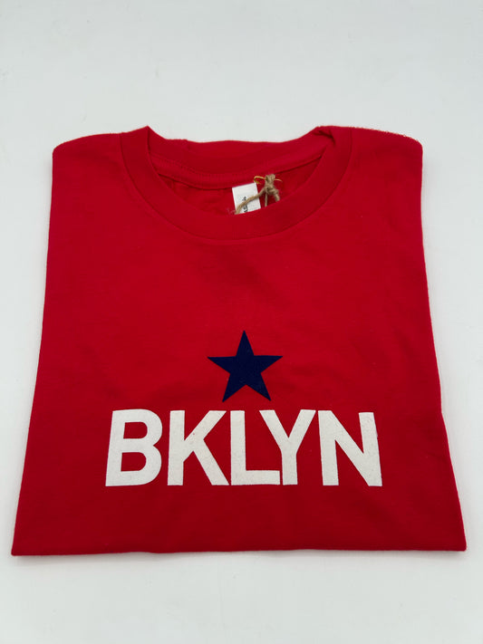 Brooklyn Star Youth Tee Blue star on Red size S