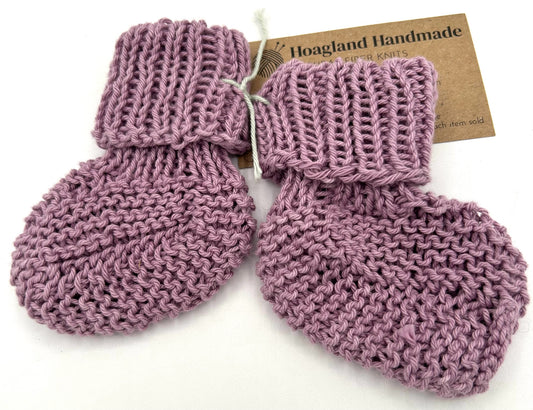 0-6 M Organic Cotton Knit Booties - Purple