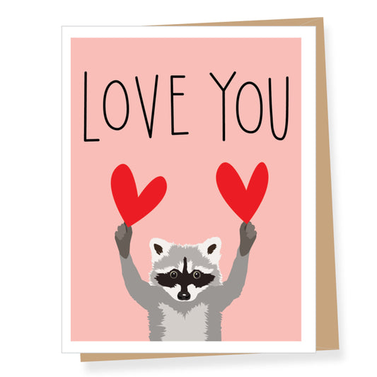 Raccoon Valentine's Cards