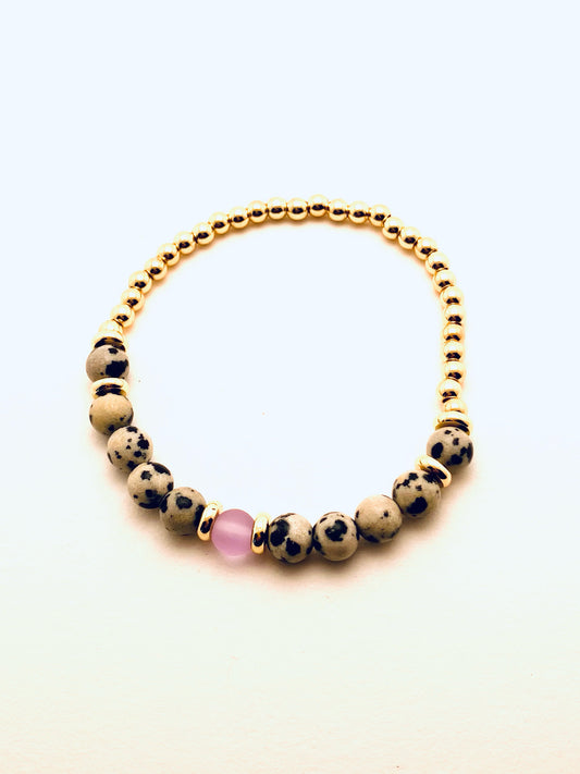 Dalmatian Braceet with Half Gold
