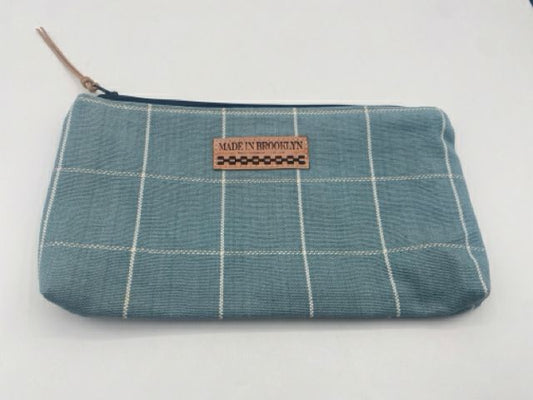 Blue & White Plaid Pouch