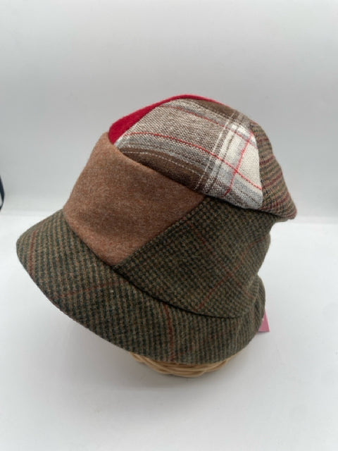 Brown Wool Mixed Patchwork Hat