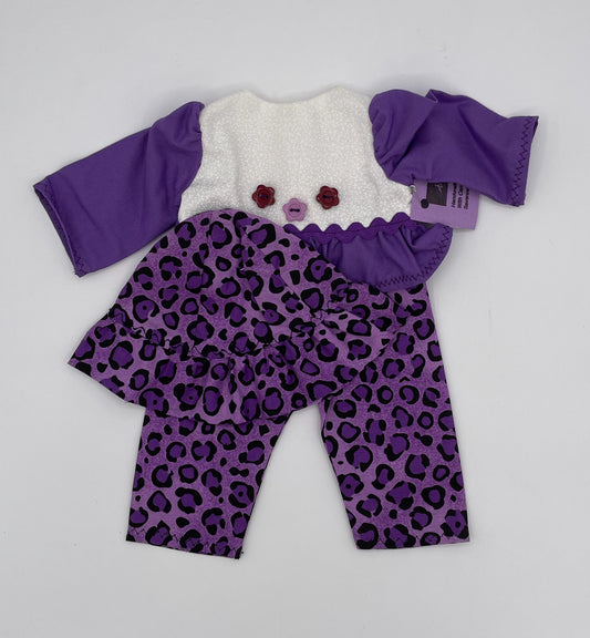 Purple Leopard Pants, Hat, and Top for18" Doll
