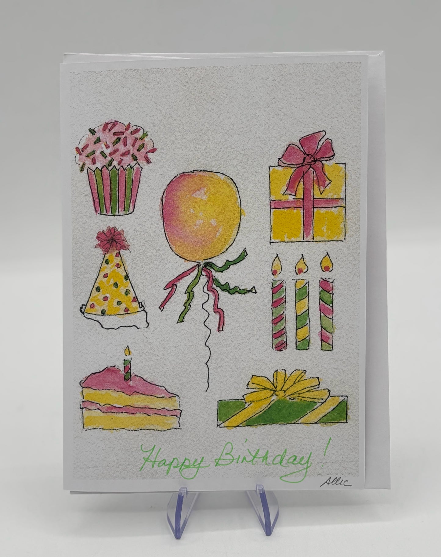 Neon Birthday Mix Card