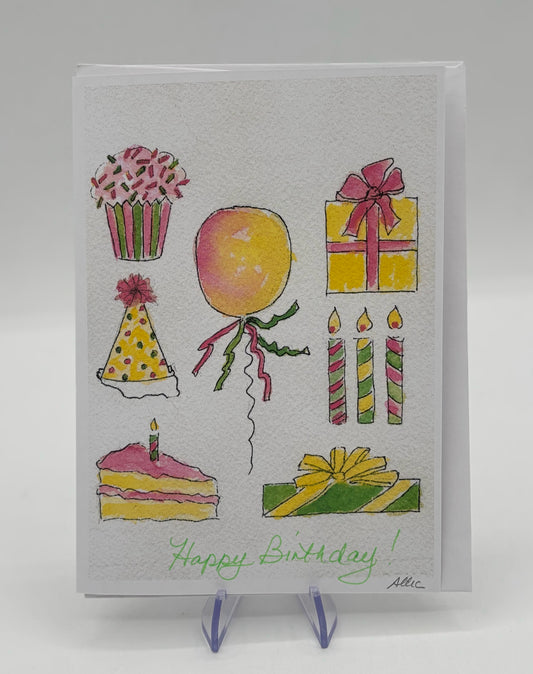 Neon Birthday Mix Card