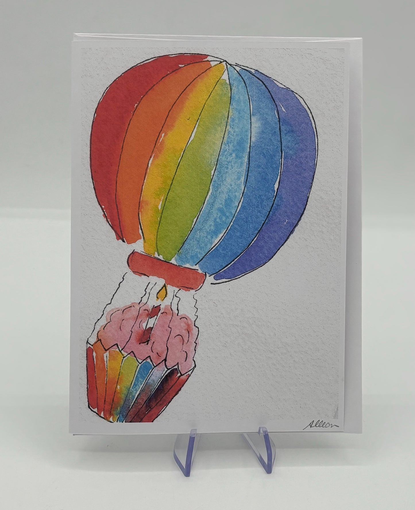 Helium Rainbow Ballon Birthday Card