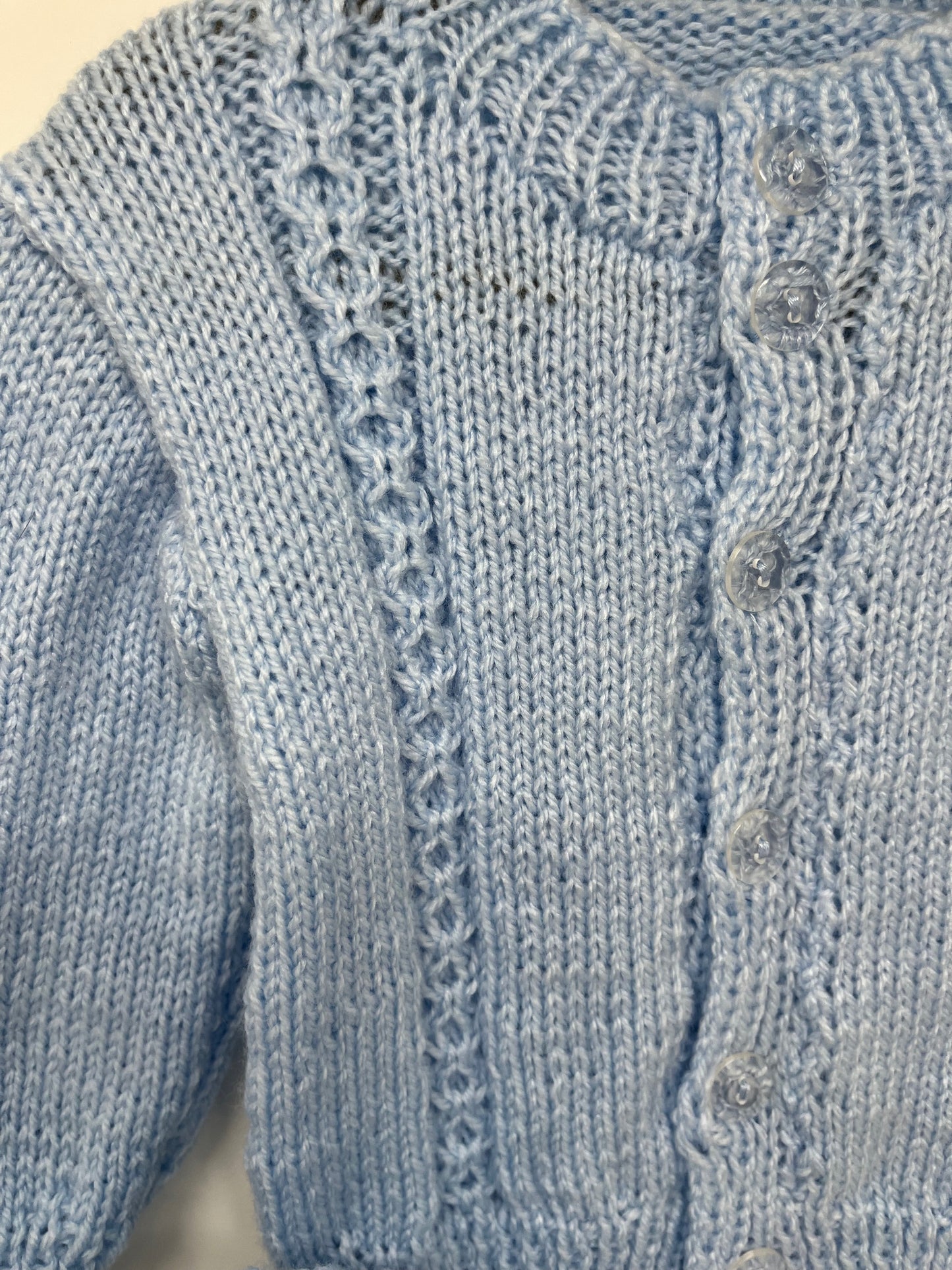 12 M Light Blue Acrylic Cable Knit Cardigan