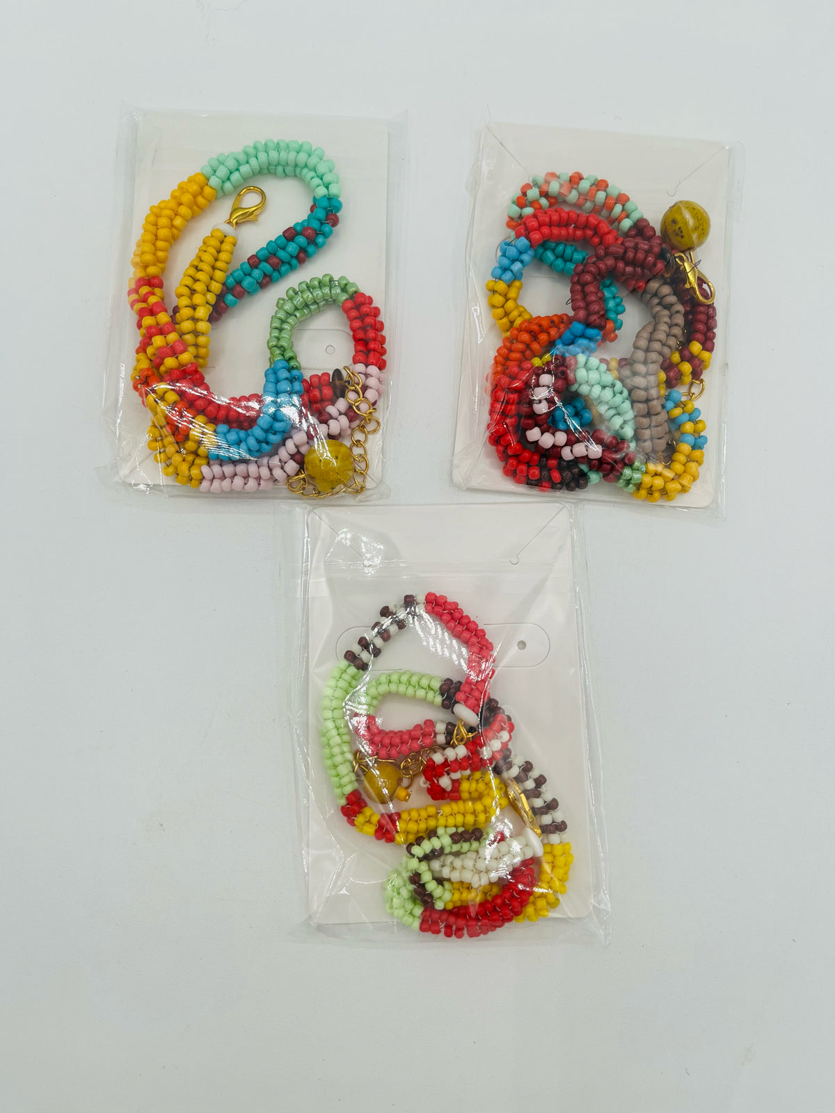 Multi-Colored Woven Beaded Necklace