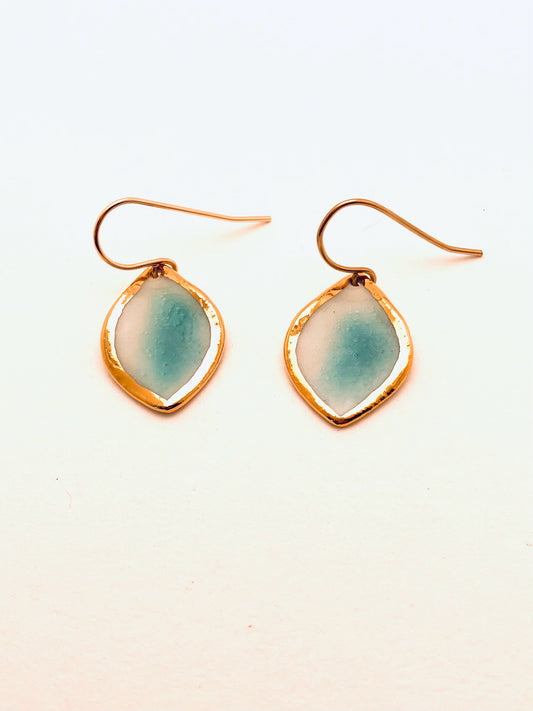Coral Reef Marquise Earrings, Turquoise Glaze