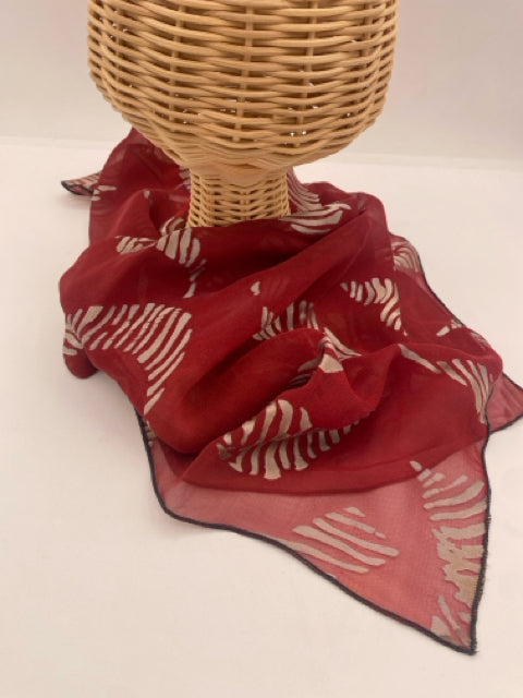 Rust Leaves Silk Square Scarf