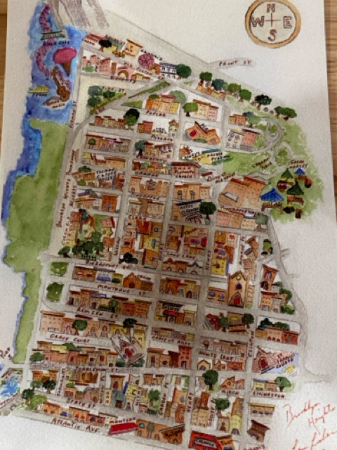 Brooklyn Heights Map Postcard - 5 x 7"