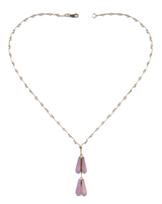 Pink Buds on Handmade Chain