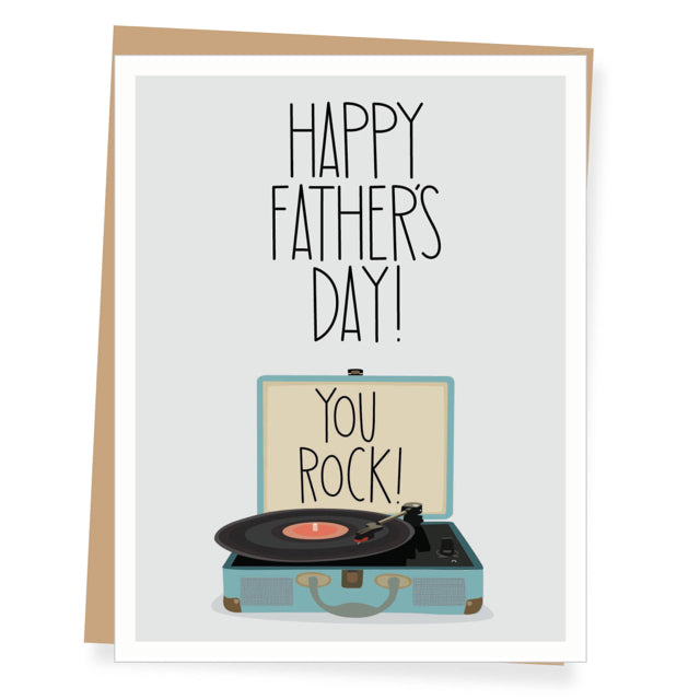 You Rock Record Player Father's Day Card
