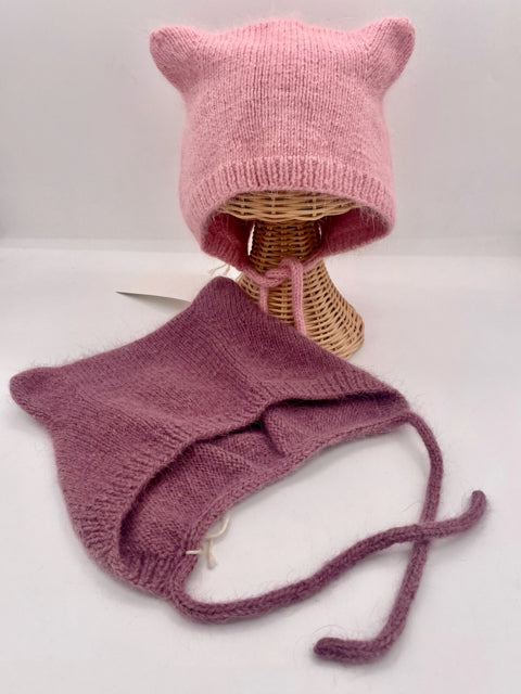 12-18 M Angora Blend Knit Baby Kitty Hat