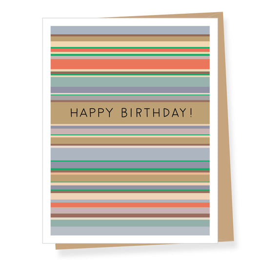 Modern Stripes Birthday Card