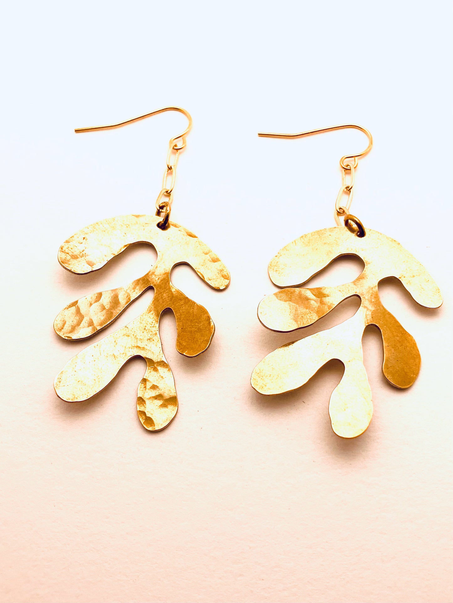 Large Brass Matisse Earrings with Chain