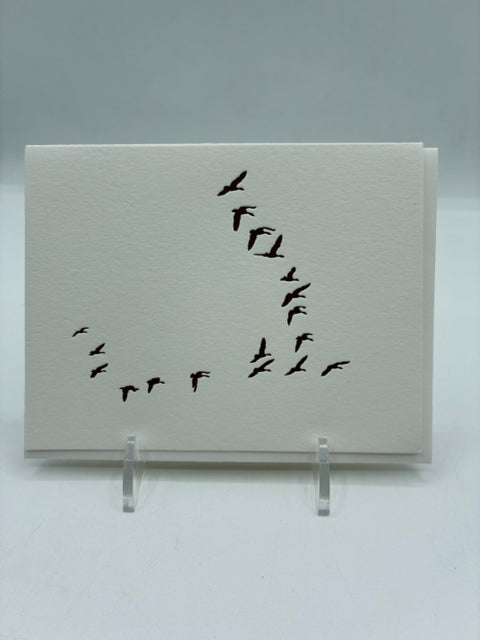 Geese in V-Formation Card