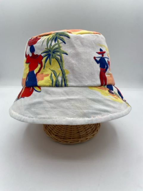 White & Multi Pattern Bucket Hat