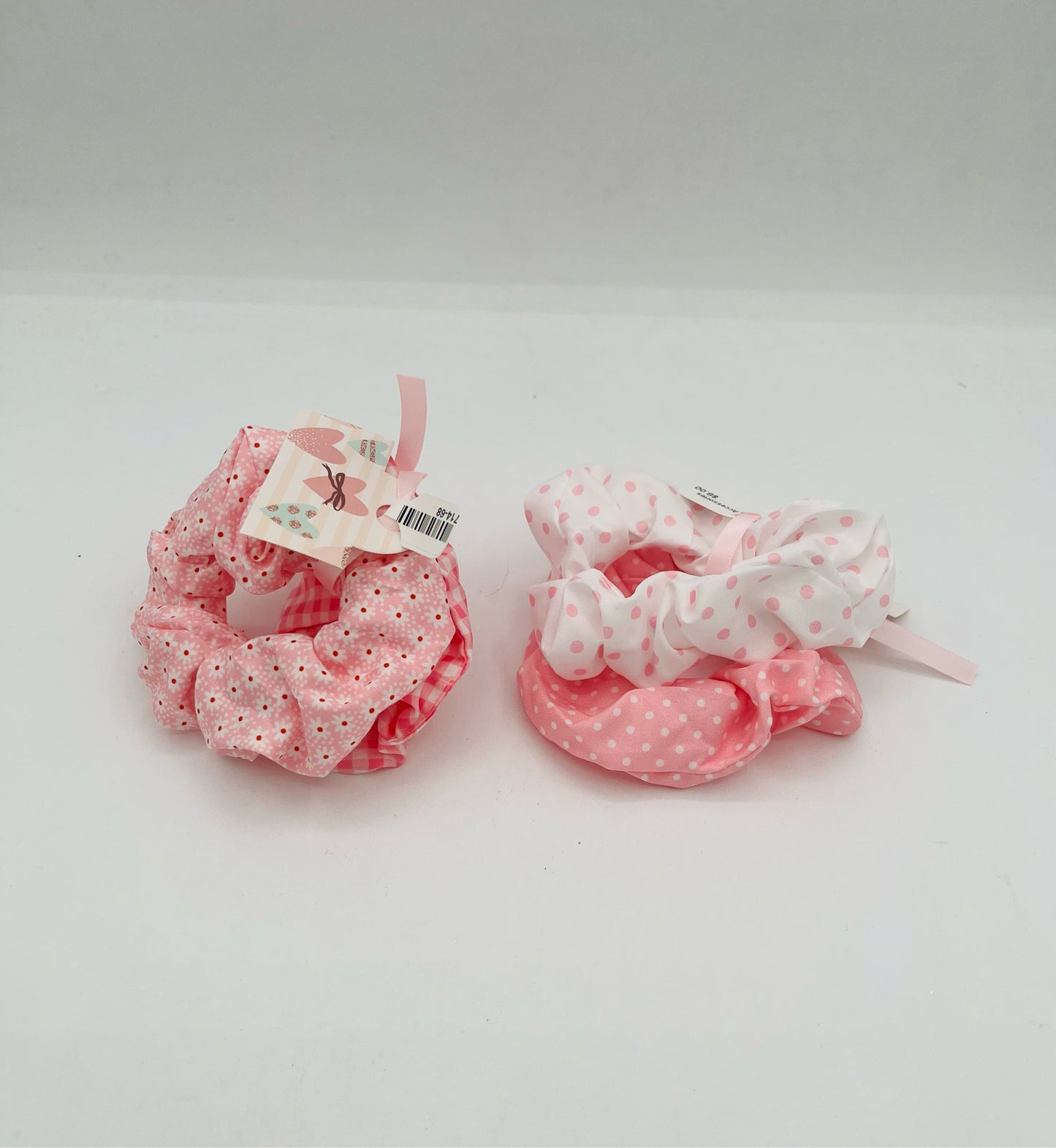 Scrunchies-Set of 2 in Pink Prints