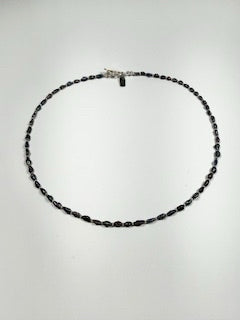 Black Blister Pearl, Hill Tribe Silver Necklace