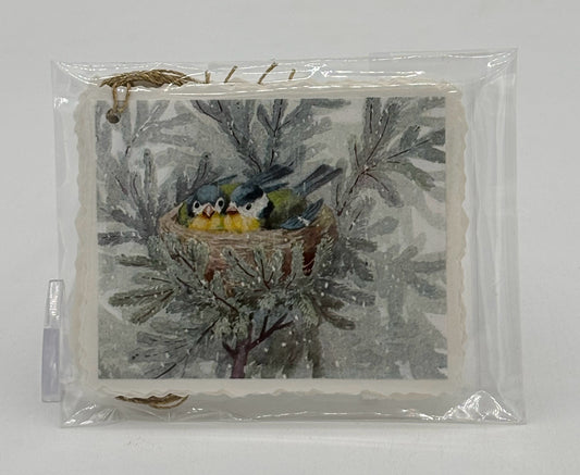 Birds In Nest 10-Pack Christmas Tags