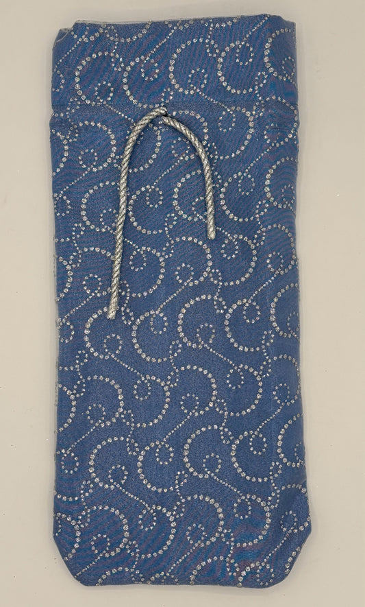 Ice Blue Gift Bag with Silver Glitter