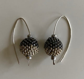 Silver/Gunmetal Ball Earrings