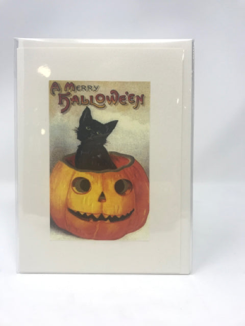 Halloween Cat in Jack-o-Lantern Card
