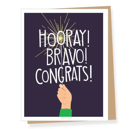 Hooray Congratulations Sparkler Card