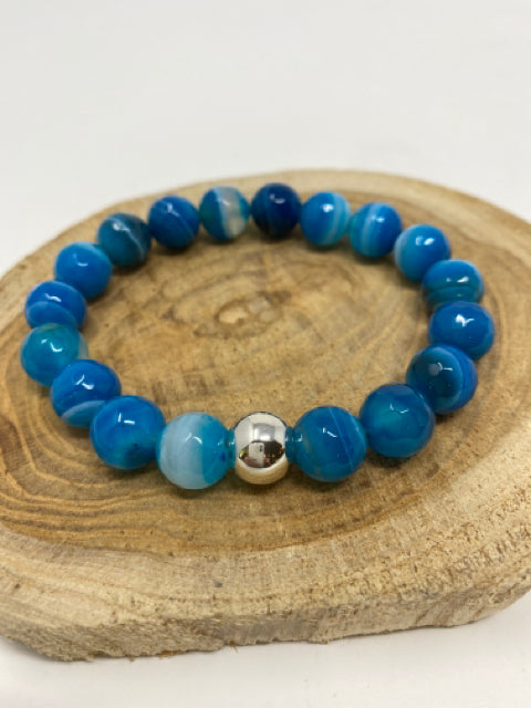 Large Blue Fire Agate Bracelet