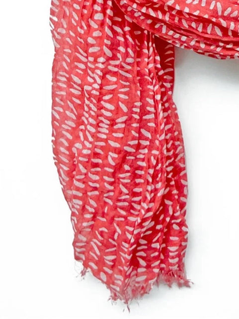 Red Stitch Cotton Scarf