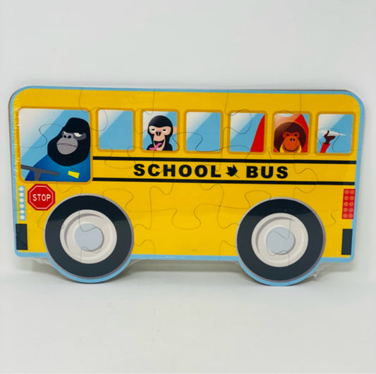 School Bus Wooden Puzzle