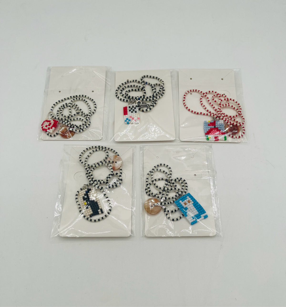Beaded Necklace with Beaded Pendent