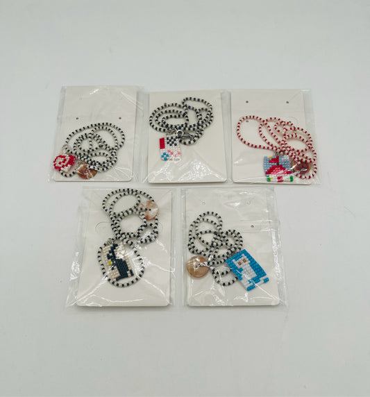 Beaded Necklace with Beaded Pendent