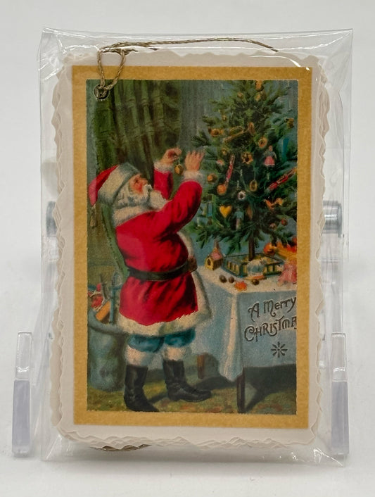Santa At Treet 10-Pack Christmas Tags