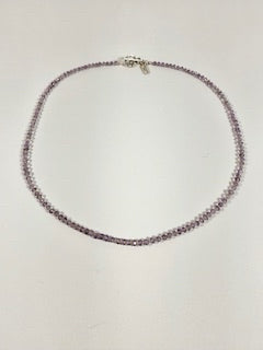 Pink Amethyst Hill Tribe and Sterling Silver Necklace
