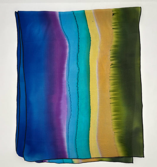 Crepe De Chine Landscape Scarf