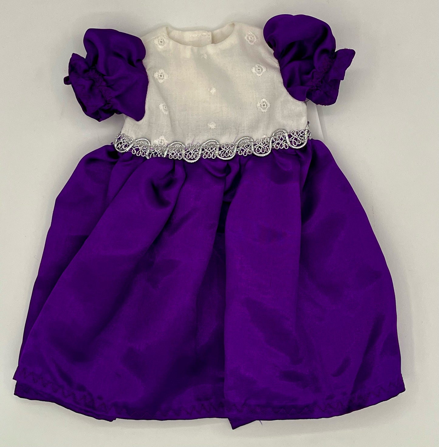 Purple Satin Dress with Eyelet Top