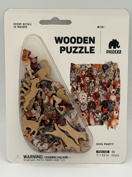 40 Piece Wooden Dog Party Puzzle