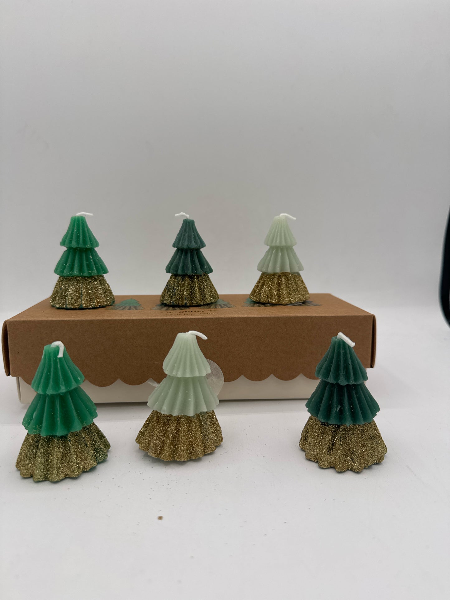 Mini Green Tree Candles