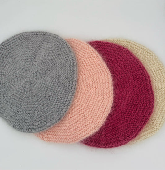 Adult Medium Angora Knit Berets